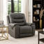 Fauteuil inclinable manuel Oby, dossier surpiqué, microfibre gris foncé