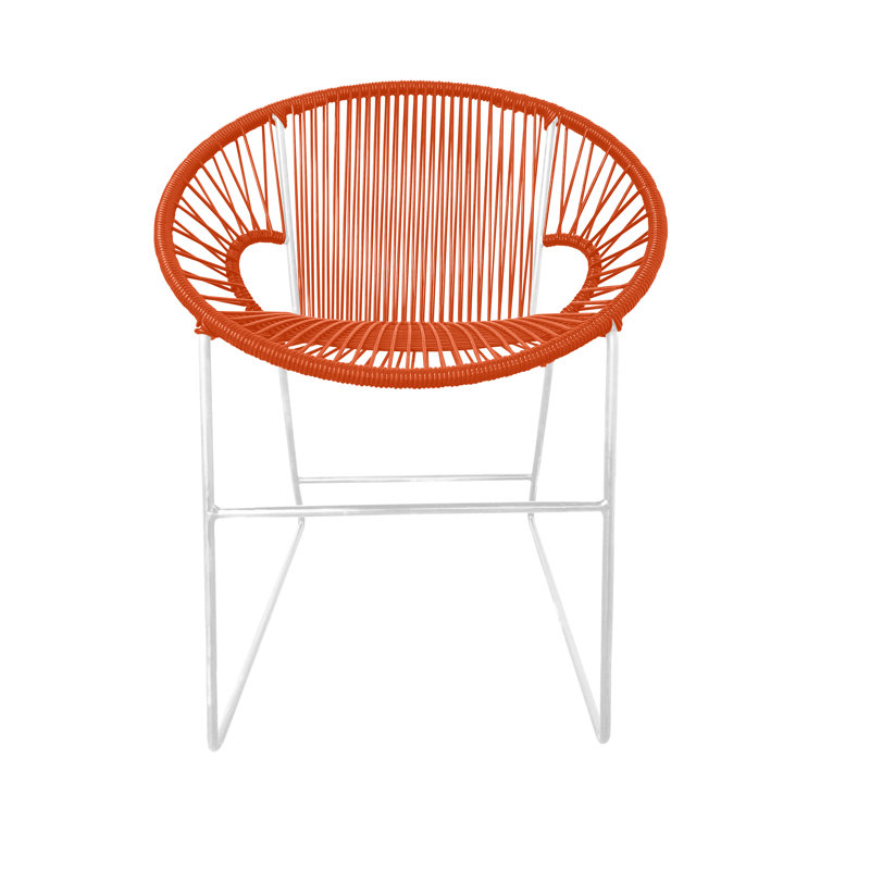 Chaise de patio Puerto, Orange / blanc