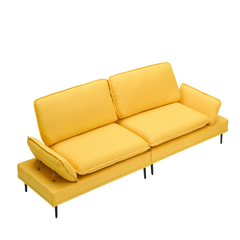 Allshouse version 89 pouces jaune, pour appartement et bureau, matériau doux, facile à assembler, siège rembourré d'éponge et de teinture, 2 assemblages, rembourrage de dossier,