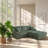 Welike 84" W x 52" D x 33.5" H 3-Seater Corduroy Sofa with 2 Ottomans and Storage