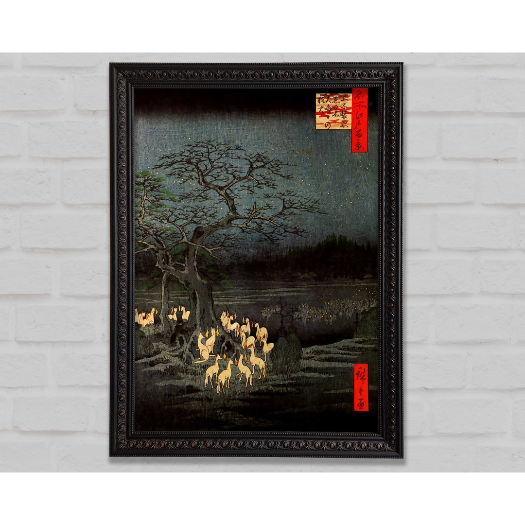 Hiroshige Feuerfüchse - Einzelner Bilderrahmen Kunstdrucke