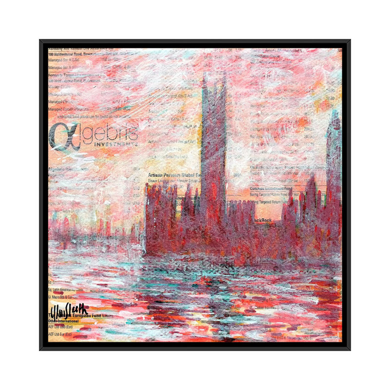 « westminster », impression sur toile, H 18 po x l 18 po x P 1,5 po, Toile avec cadre noir, Pas de tapis