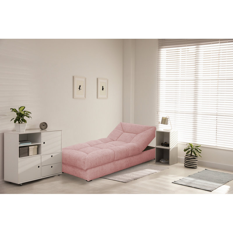 Upholstered Chaise Lounge, Pink