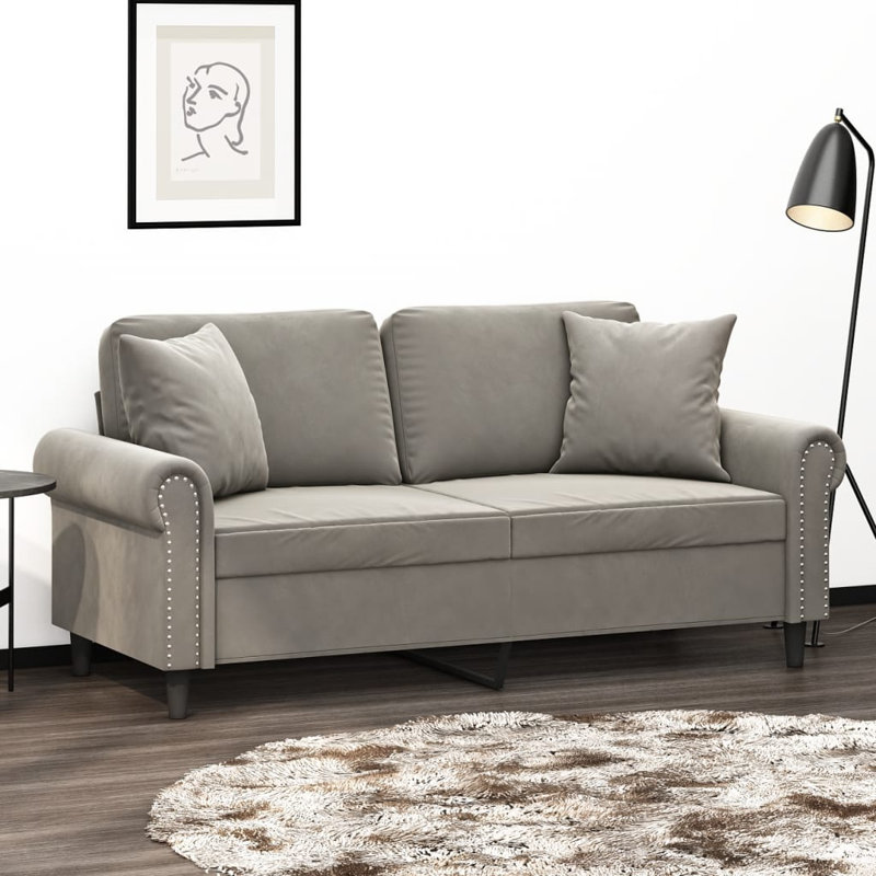 Canapé 3 places en velours noir Vidaxl, Oui, H 31,5 po x l 83,5 po x P 30,3 po, 100 % polyester noir