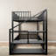 Lits peu encombrants avec échelle de rangement, chambre d'enfant moderne en métal noir