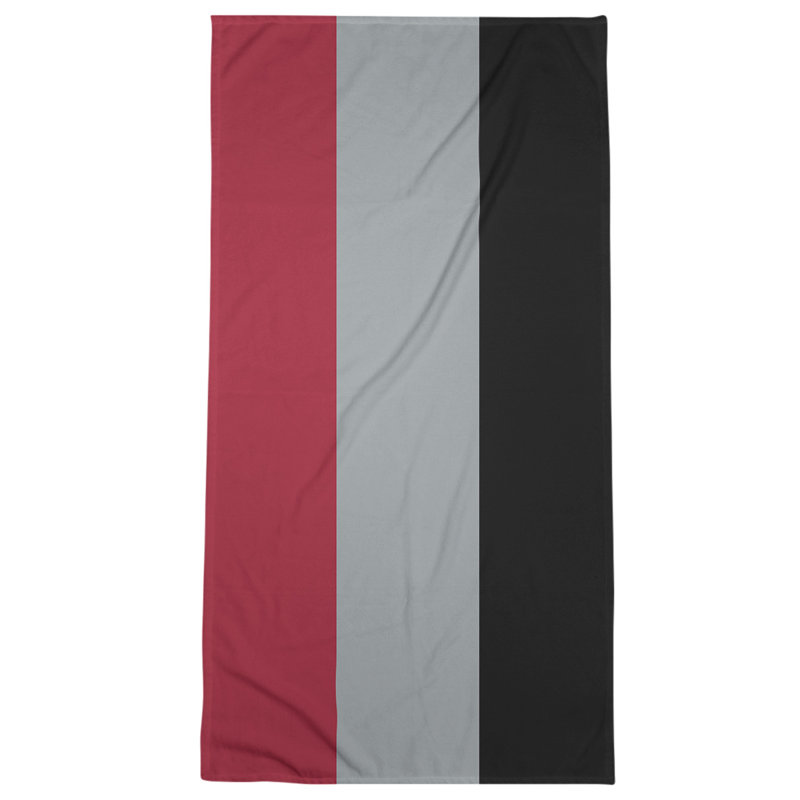 Beach Towel, Red/Gray/Black