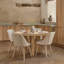 Whitewash Oak Round Dining Table-1640097987