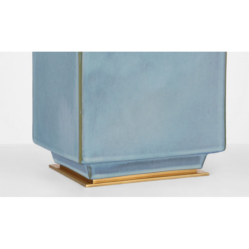 Meurice 27" Table Lamp with Linen Shade, Silk Blue