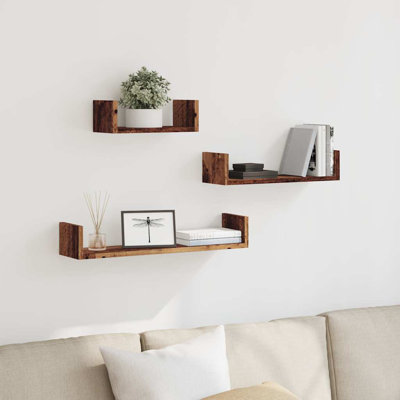 Abdulkadir 3 Piece Solid Wood Floating Shelf Set