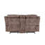 Causeuse inclinable en velours chocolat à deux tons Zubaida avec port USB et console-366626063