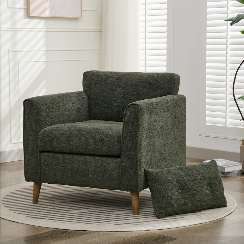 Chaise d'appoint rembourrée avec coussin Carlaya, Vert