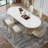  Modern Minimalist Oval Dining Table with Sintered Stone Tabletop, Double Pedestal Base Dining Table-1675164159-1675164152