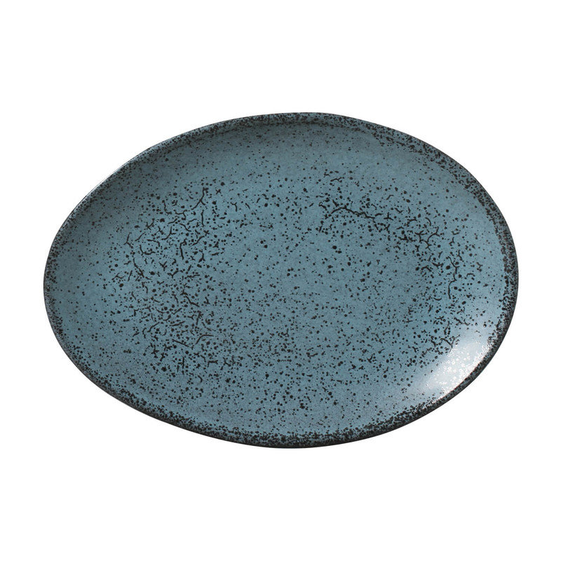 Oval Dessert Plate Stoneware 8.86" Night Sky
