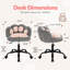 Chaise de bureau compacte en molleton avec pivot à 360 °, dossier en patte de chat et réglage de la hauteur-577470221-577470220