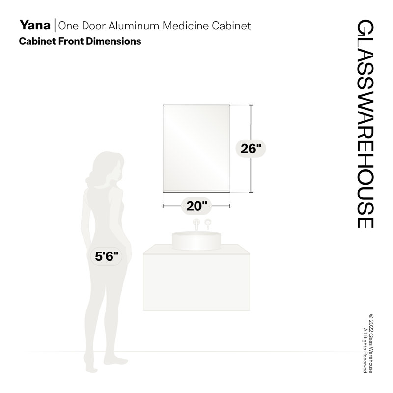 One Door Aluminum Medicine Cabinet