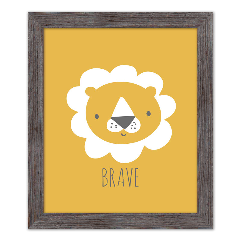 Art encadré courageux, H 24 po x l 20 po x P 0,75 po, Cadre gris