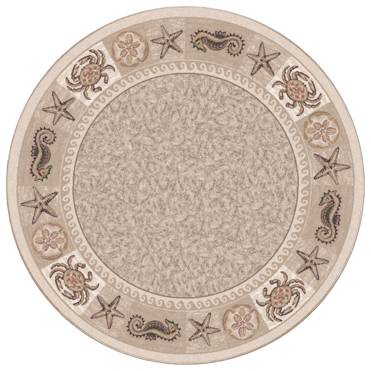 Lockridge Sea Life Opal Nautical Beach Area Rug