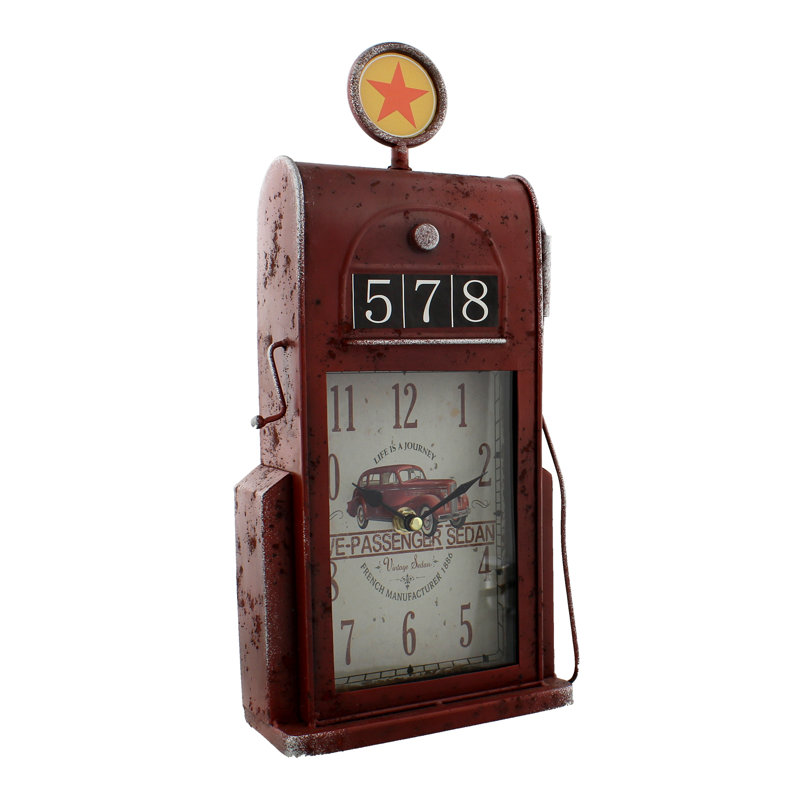 Analogue Metal Quartz Movement / Crystal Tabletop Clock in Brown