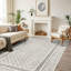 Tapis oriental gris / beige à motif floral lavable à la machine avec envers antidérapant-1693107694