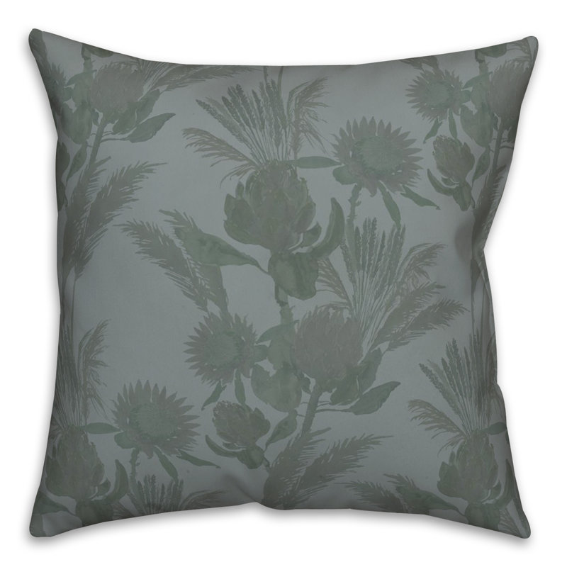 Floral Reversible Throw Pillow, Blue