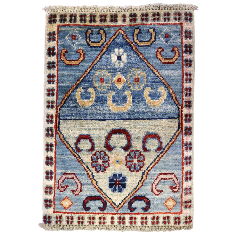 Afghan One-of-a-Kind 1'4" X 2' New Age Wool Area Rug in