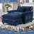 Chenille Oversized Chair With Ottoman - 43" W Comfy Accent Chair, Single Sofa Chair, Large Upholster-1962820195