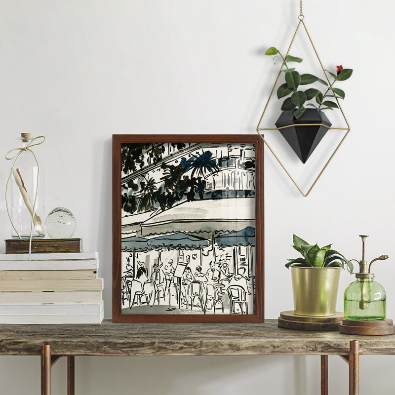 " Aucoin De Larue II ", 12" W x 15" H x 1'' D, Chestnut Framed Paper