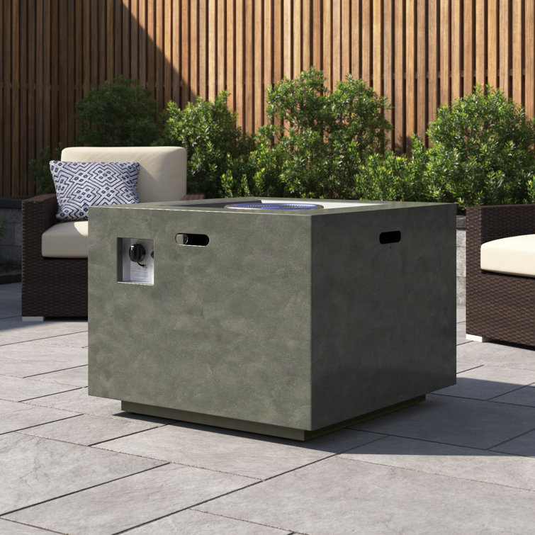 Alsacia Outdoor Concrete Propane Fire Pit Table