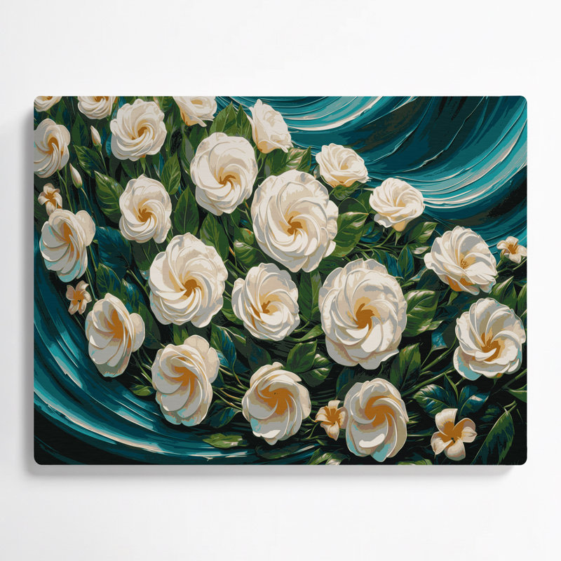 Hawaiian Tuberose Green Metal Wall Art, 11" H x 14" W