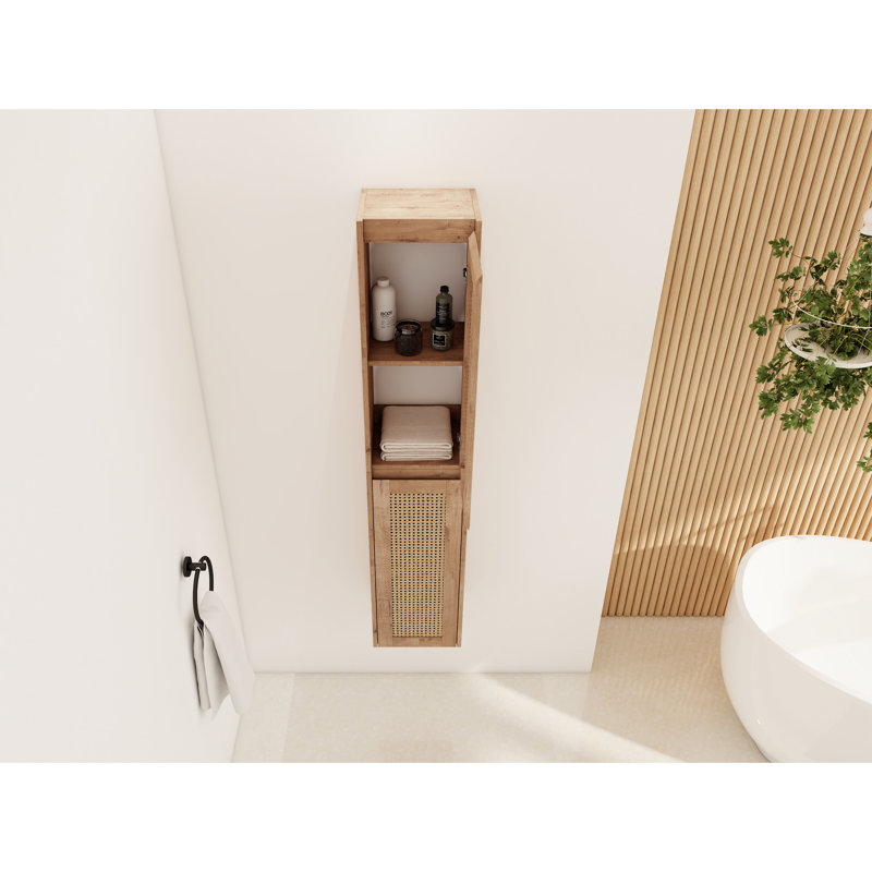 Armoire latérale de salle de bain 24 po, portes à fermeture douce, conception à fixation flottante