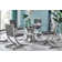 Aindrias Round Glass Top Metal Base Dining Table