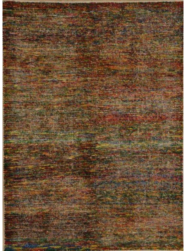 Dexia Cotton Abstract Area Rug in Red/Green, 5' x 7'6"