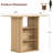 43" Farmhouse Counter Height Kitchen Island Table with 3-Tier Storage-425805087