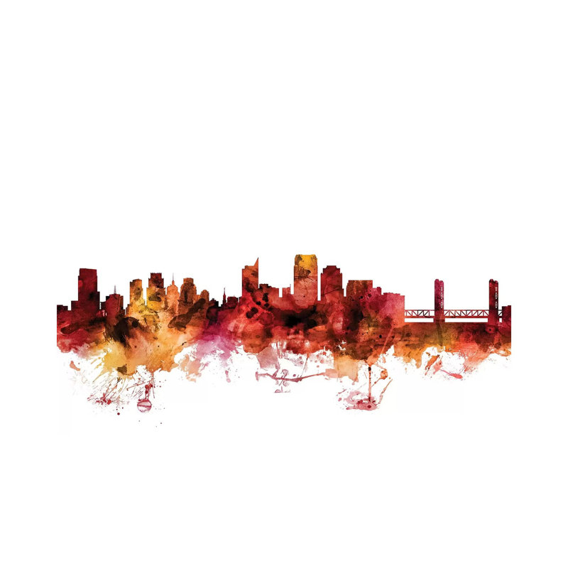 Sacramento, California Skyline by Michael Tompsett - 1 Piece Wrapped Canvas Wall Art, 152.5 cm H x 101.5 cm W