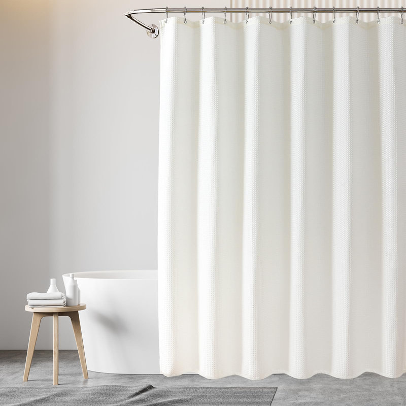 Saegan Fabric Shower Curtain, Cream