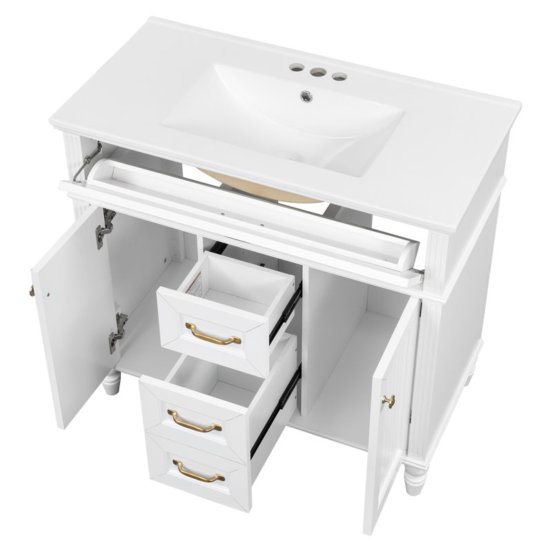 Meuble-lavabo 36 po avec lavabo, Blanc