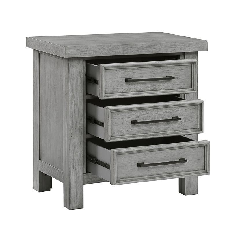 Armoire de chevet transitionnelle 3 pièces