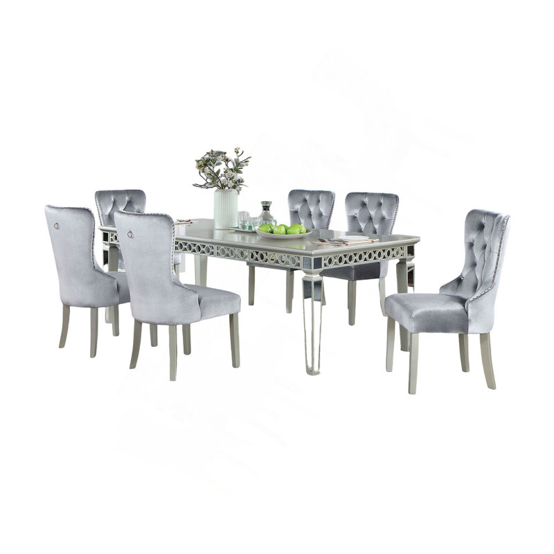 Ensemble de salle à manger Glam, 7 pièces : table, 6 chaises