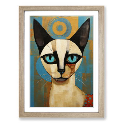 Siamese Cat Constructivism - Framed Print