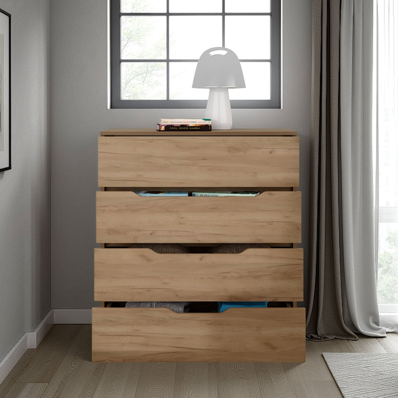 Commode à 4 tiroirs, Chêne