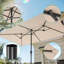 Parasols de table de patio à double face avec auvent résistant aux rayons UV et manivelle-37972792-37972768