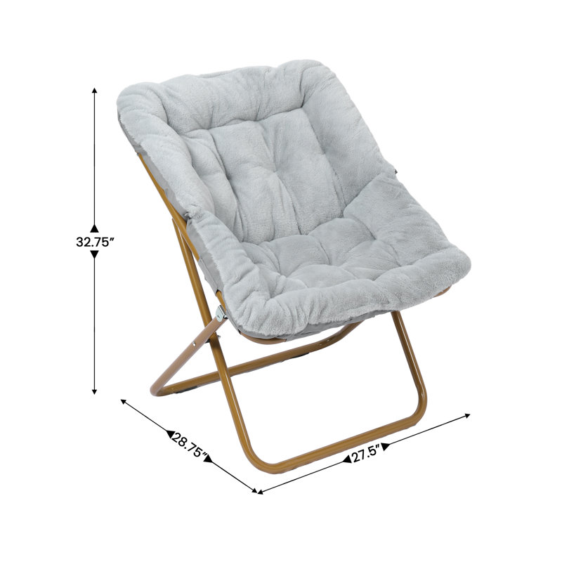 Fauteuil surdimensionné rembourré avec soucoupe et repose-pieds, Polyester gris