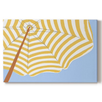 Parasol Beach Stripes II -Gallery Wrapped Cavas