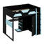 Lit mezzanine intelligent avec espace de travail intégré, tablettes d'organisation, charge USB et lumières RVB personnalisables-992366425