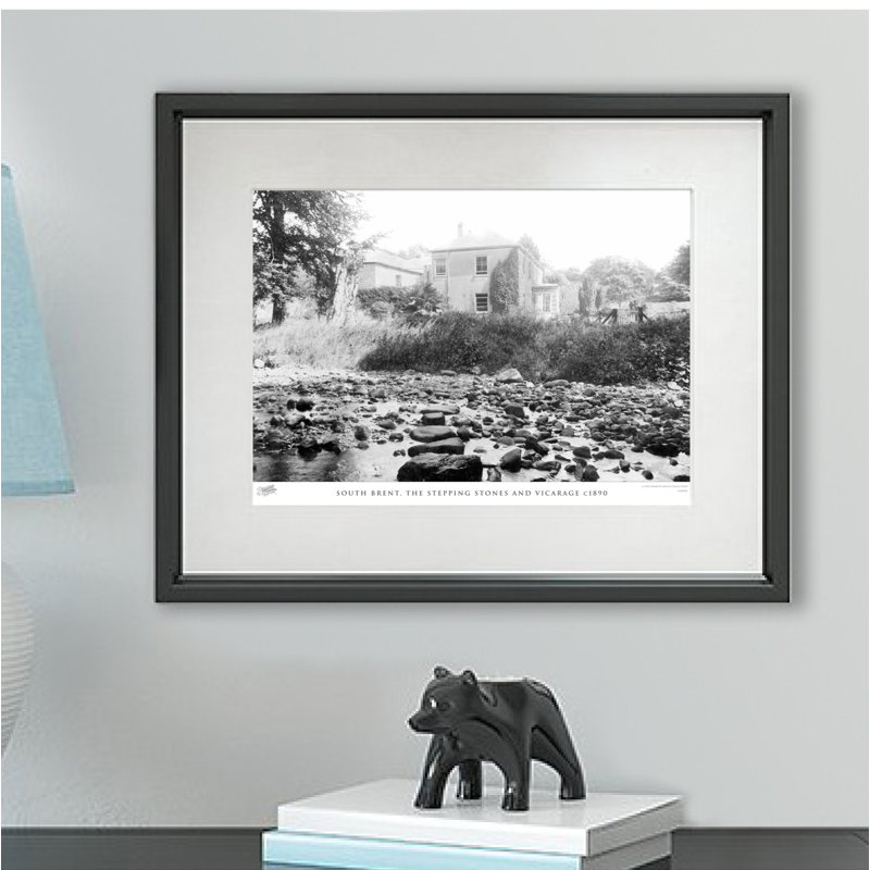 South Brent, The Stepping Stones And Vicarage C1890 by Francis Frith - Single Picture Frame Print, 60cm H x 80cm W x 2.3cm D