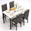 Ensemble repas 5 pièces avec chaises rembourrées en velours Janece-1408793366-1374108954