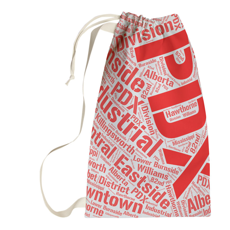 Laundry Hamper with Handles, Large (36" H x 28" W x 1.5" D), Red, Portland