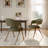4" Thick Cushion Upholstered Dining ArmChair with Wood-Look Metal Leg-1647748743