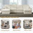 Katrein Boneless 142.00 W Modular U-Shaped Free Combination,Cloud Couch with Ottomans-255646109