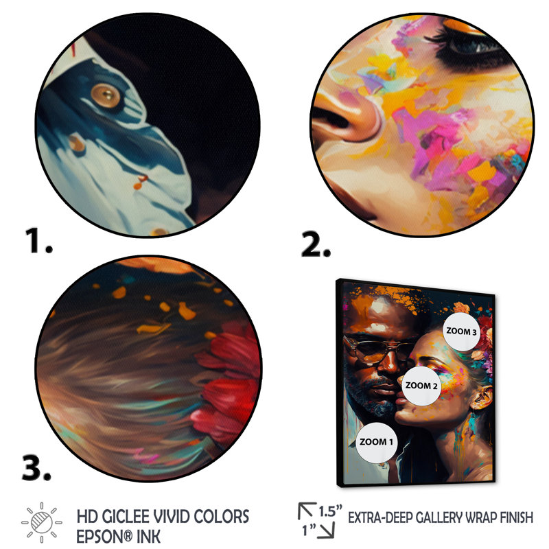 - Art mural traditionnel sur toile, H 20 po x l 12 po x P 1 po, Cadre flottant noir